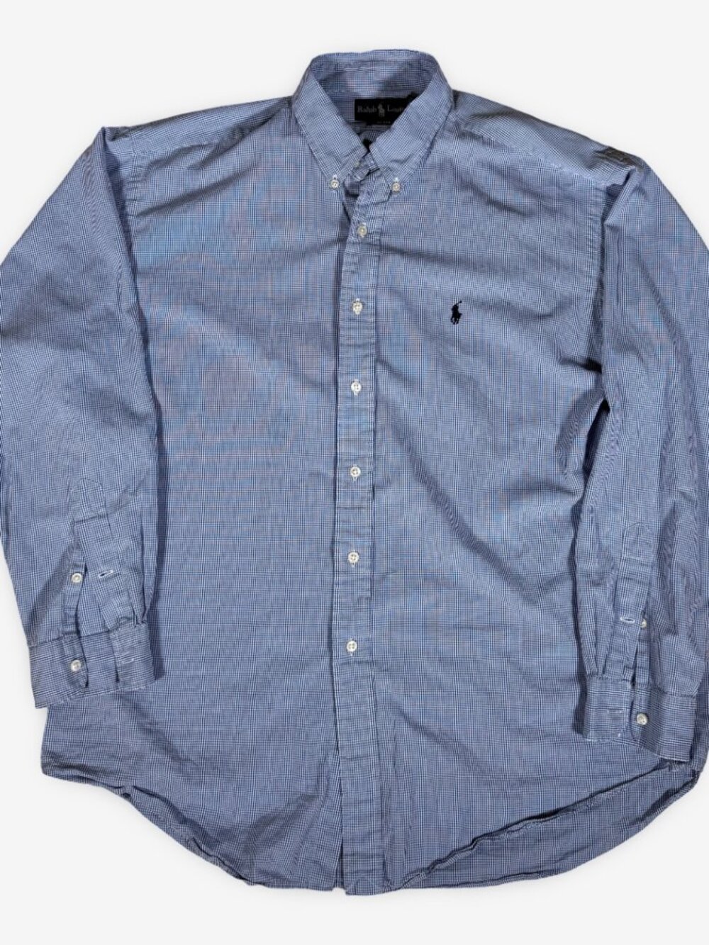 Vintage Polo Ralph Lauren Blue White Checkered Button-Up Shirt